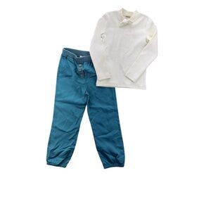 NEW Finding Foxtale‎ Girls 2 Piece Set Size 6 Cream Top Aqua Jogger Pant School